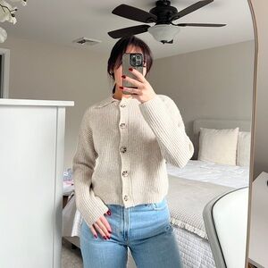 Cozy Cream Button-Up Sweater